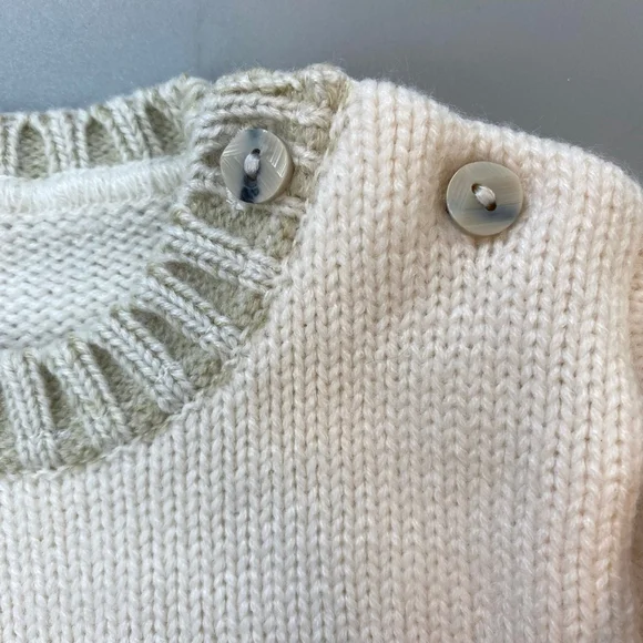 Baby Marks & Spencer Sweater 3-6 months Cream Green Sheep Knit Cottage Classic - Picture 10 of 11